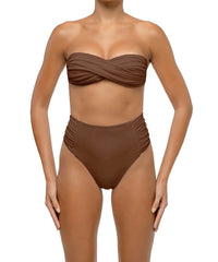 BSWS-T127 Shirred Twisted Front Bandeau Top