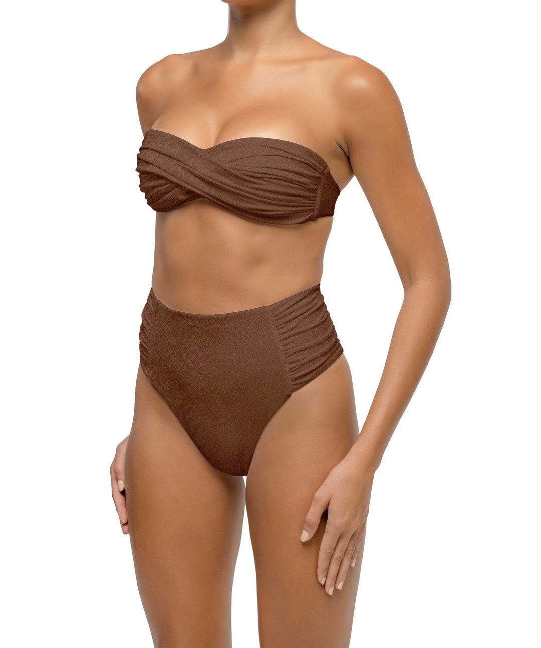 BSWS-T127 Shirred Twisted Front Bandeau Top