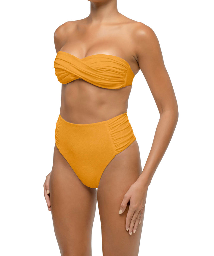 BSWS-T127 Shirred Twisted Front Bandeau Top