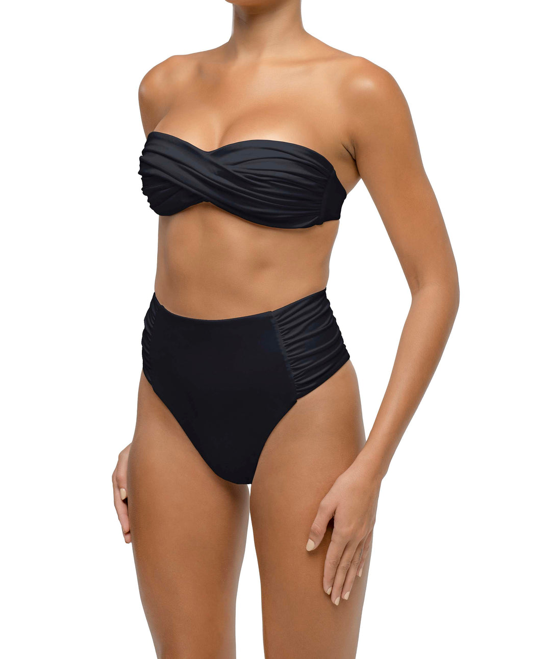 BSWS-T127 Shirred Twisted Front Bandeau Top
