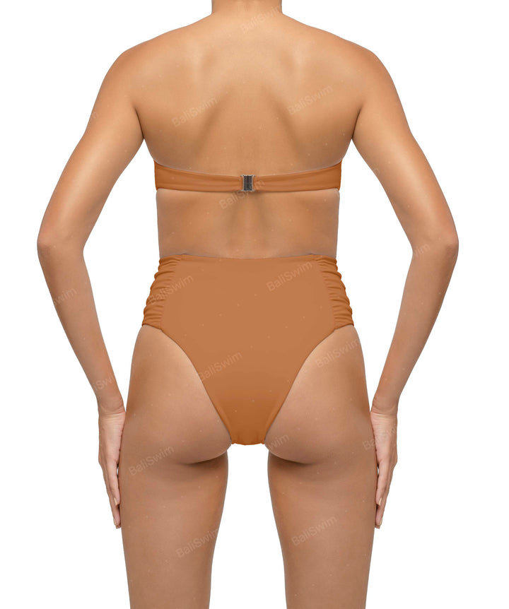 BSWS-B127 Ruched High Waist Bikini Bottom
