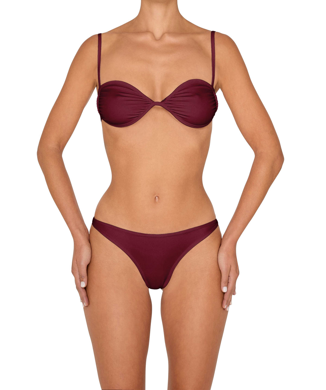 BSWS-T142 Binding Ruched Bralette Top