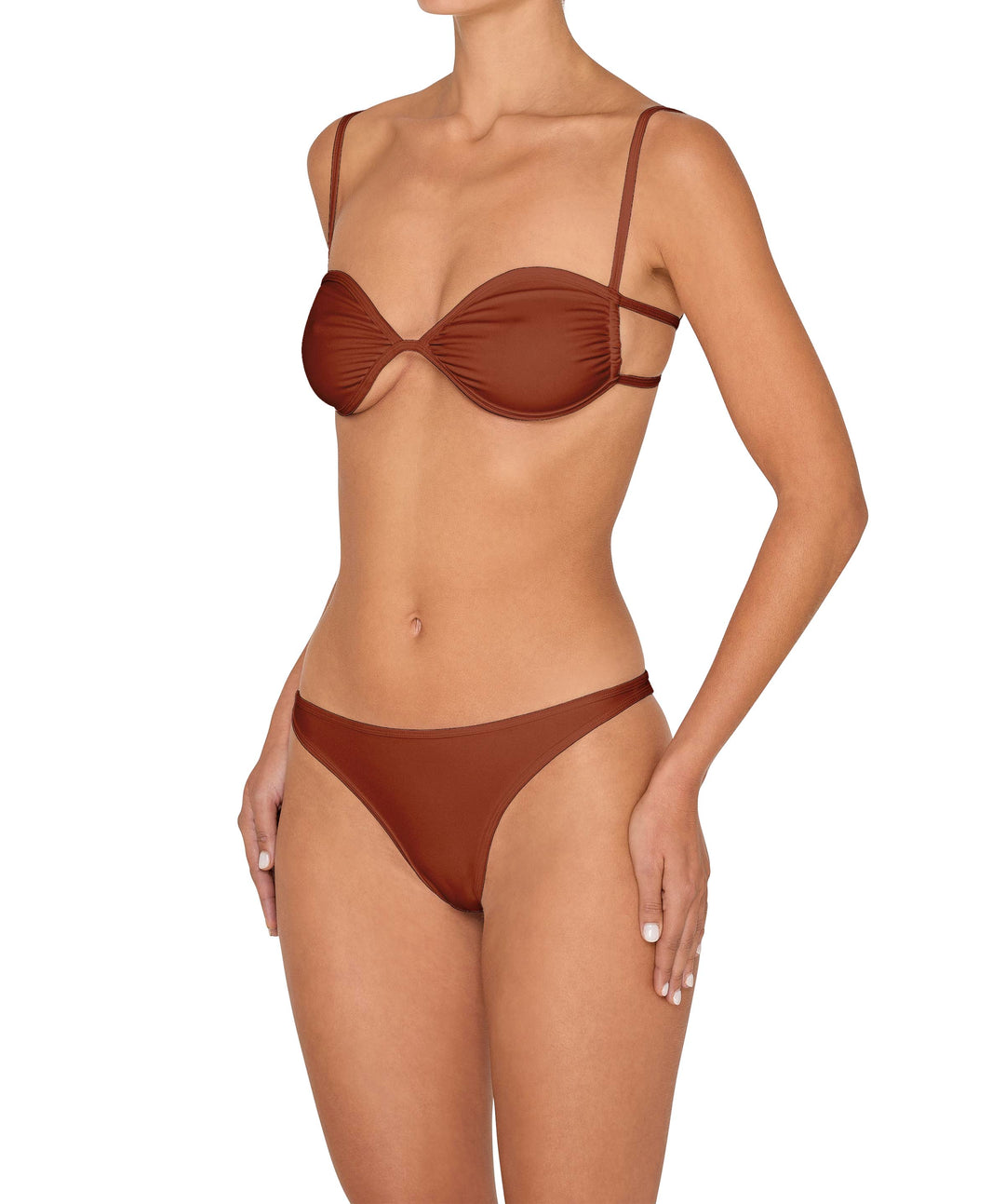 BSWS-T142 Binding Ruched Bralette Top