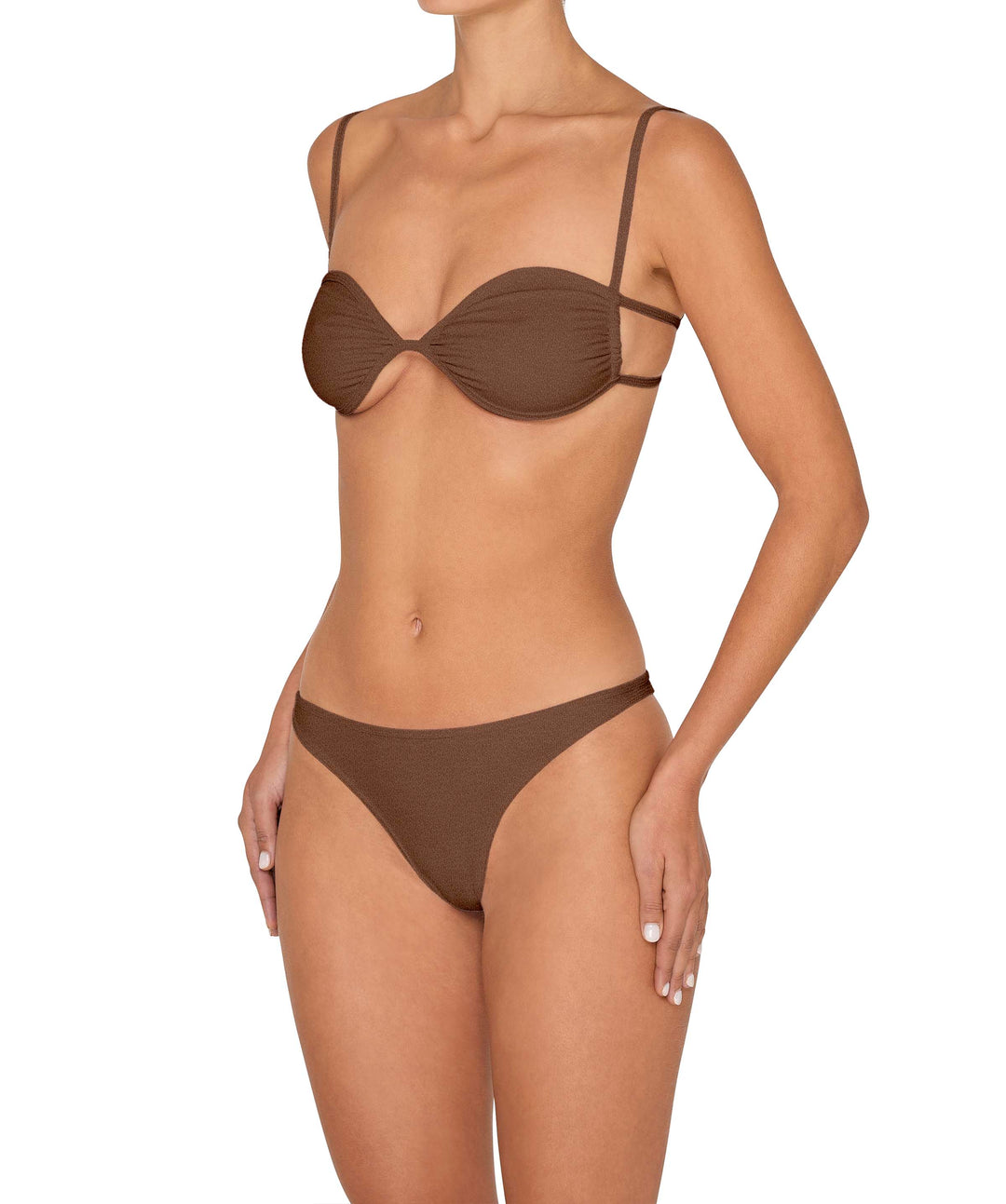 BSWS-T142 Binding Ruched Bralette Top