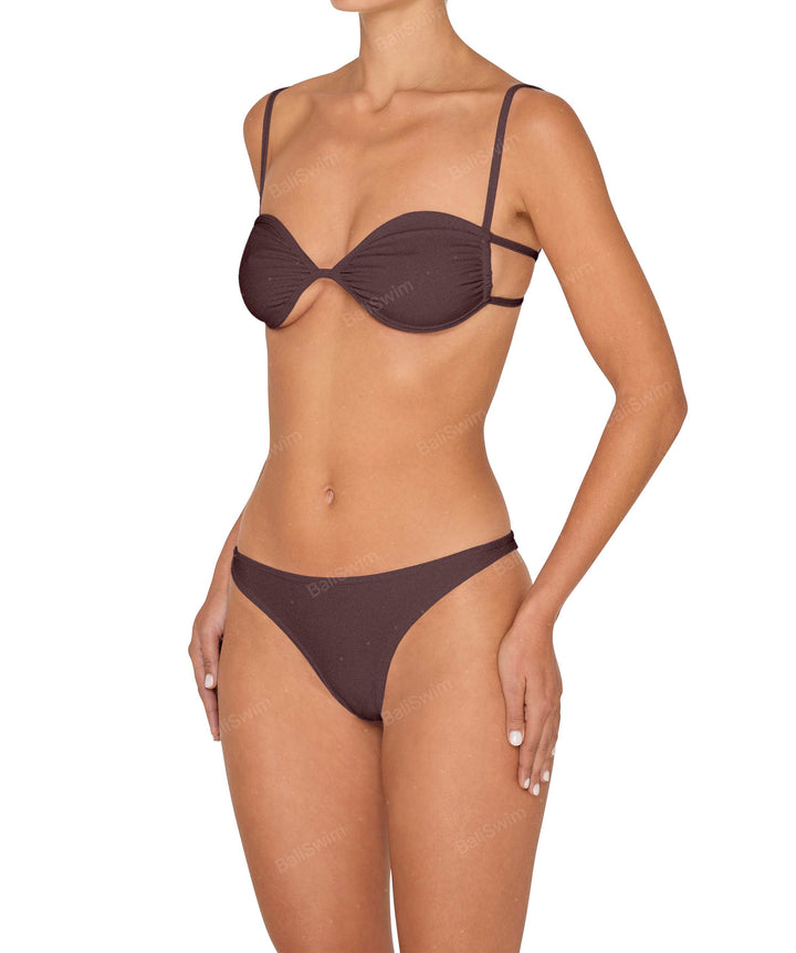 BSWS-T142 Binding Ruched Bralette Top
