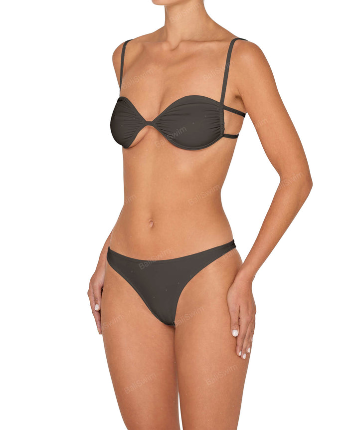 BSWS-T142 Binding Ruched Bralette Top