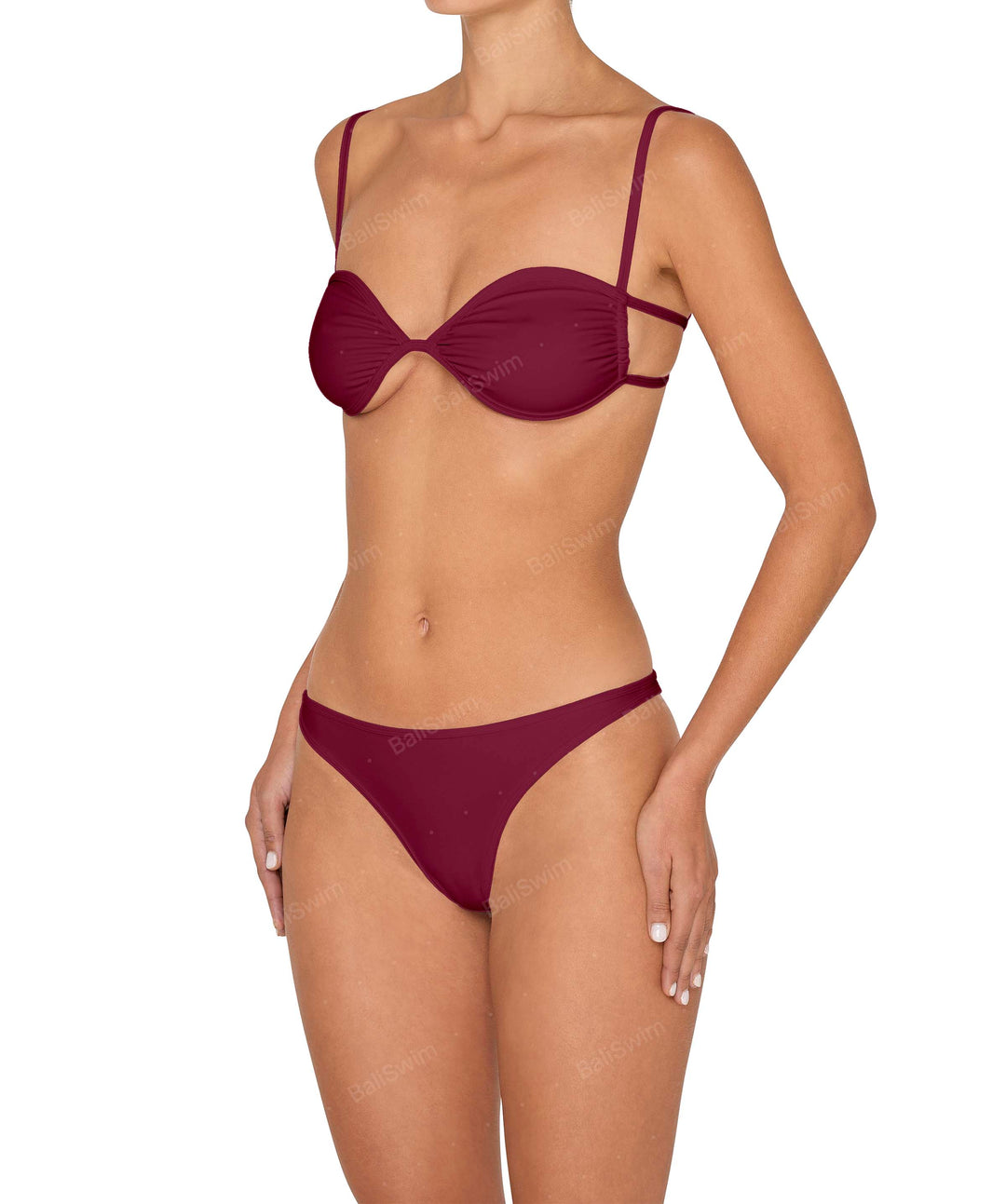 BSWS-T142 Binding Ruched Bralette Top