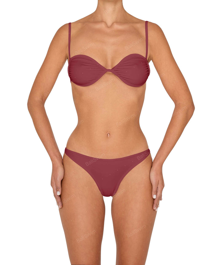 BSWS-T142 Binding Ruched Bralette Top