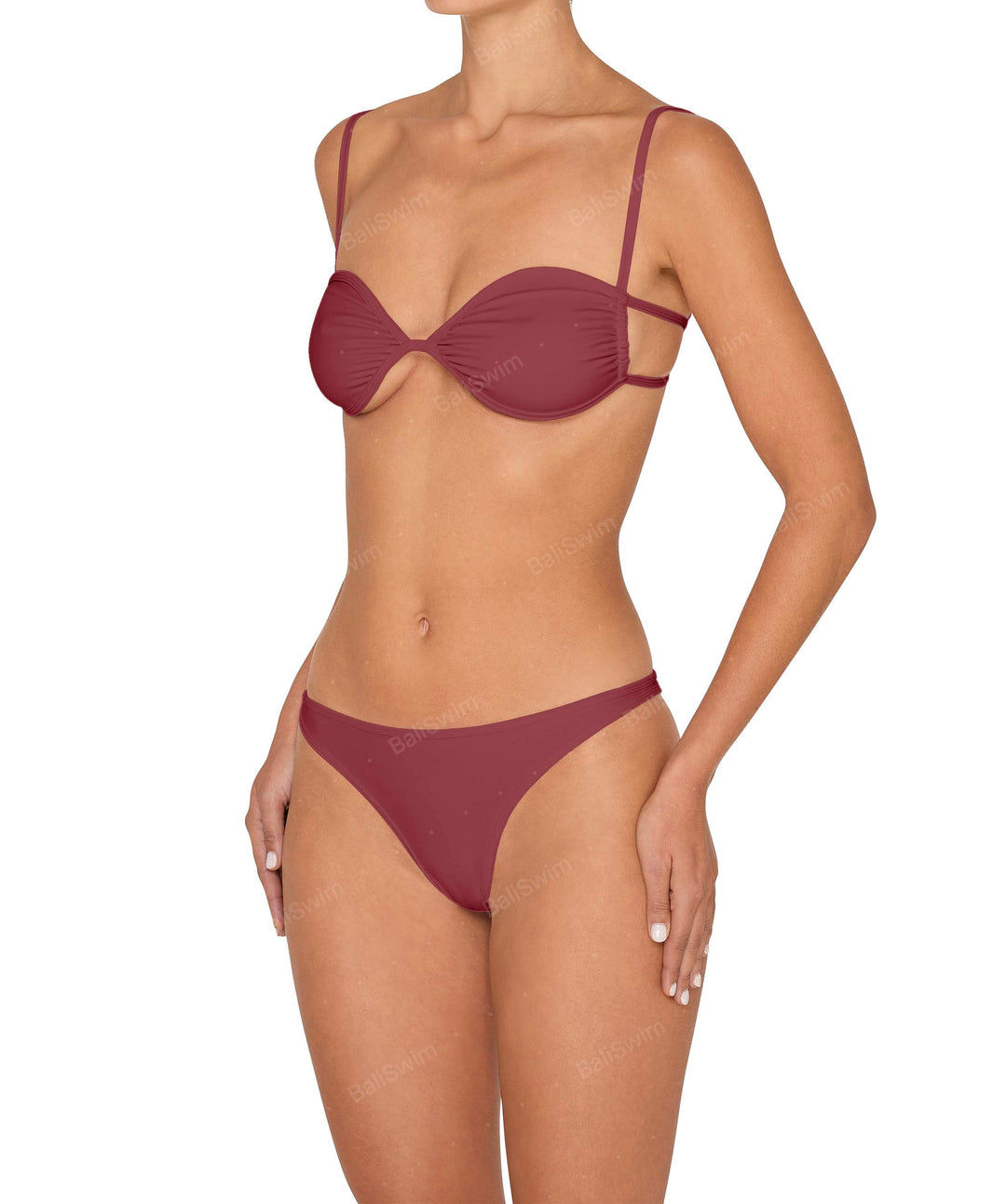 BSWS-T142 Binding Ruched Bralette Top