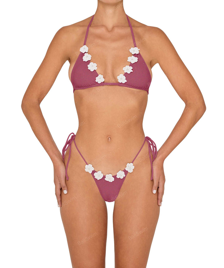 BSWS-B146 Tie Side Flower Crochet Cheeky Bottom