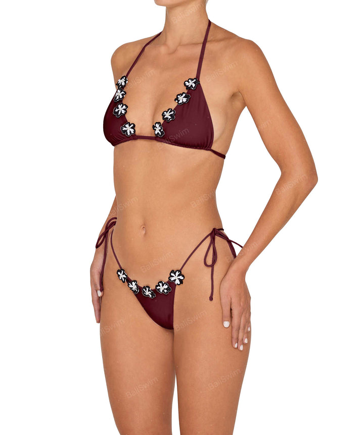 BSWS-B146 Tie Side Flower Crochet Cheeky Bottom