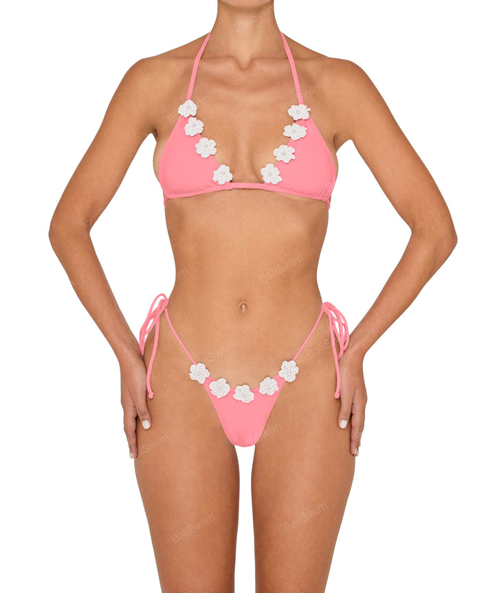 BSWS-B146 Tie Side Flower Crochet Cheeky Bottom