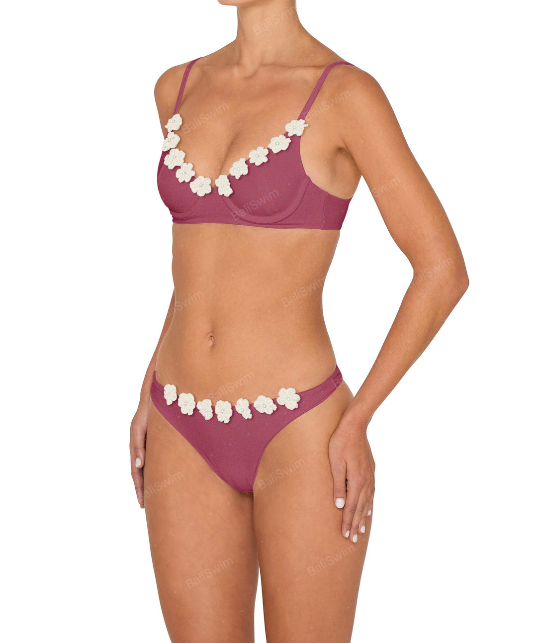 BSWS-T147 Underwire Top With Flower Crochet