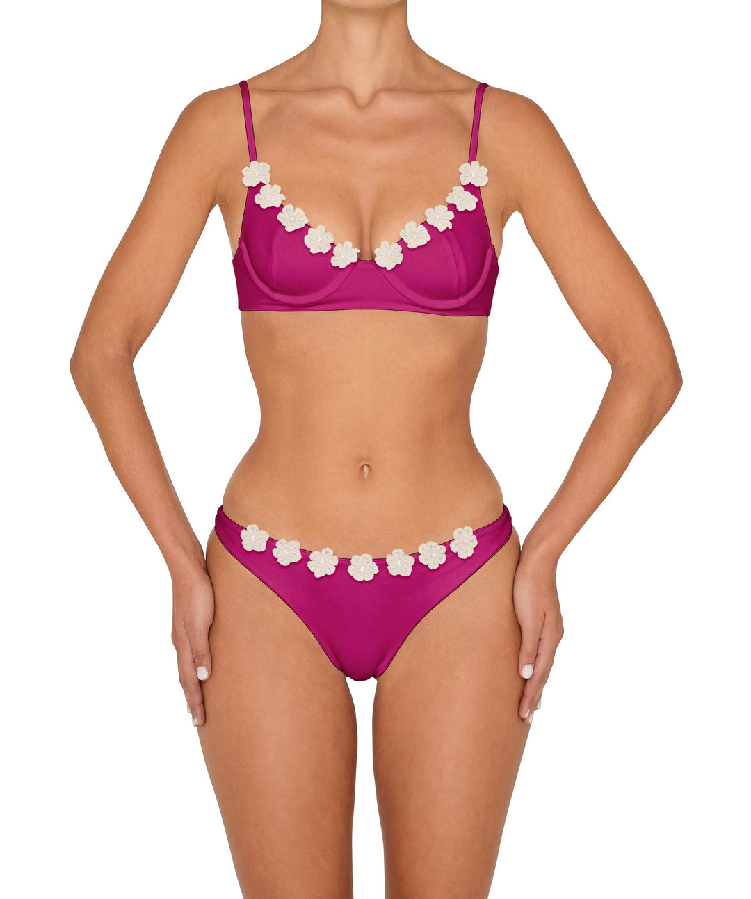 BSWS-T147 Underwire Top With Flower Crochet