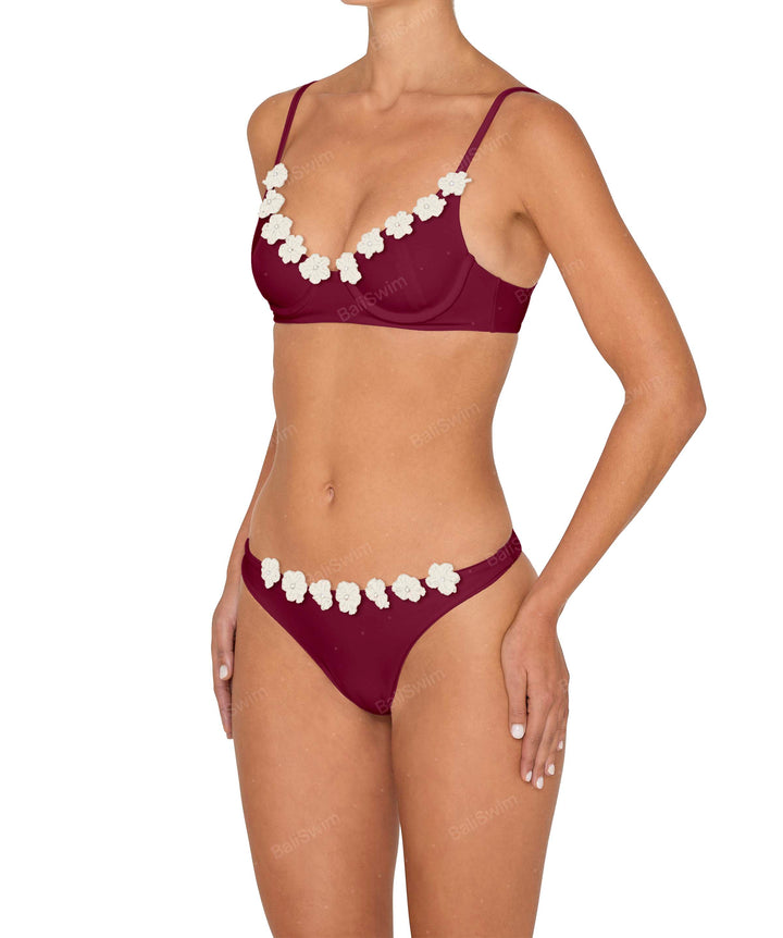 BSWS-T147 Underwire Top With Flower Crochet