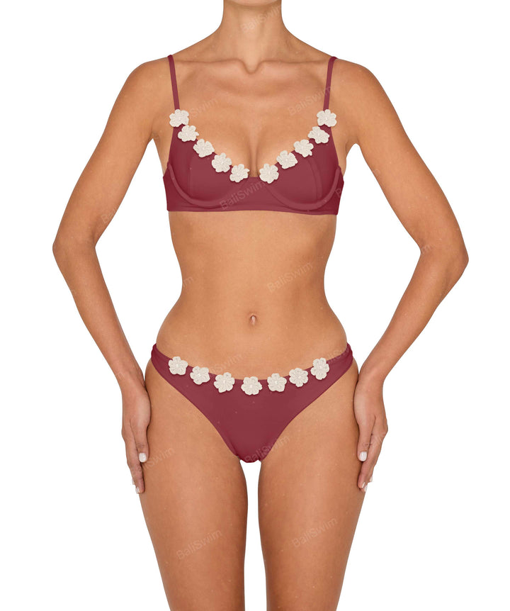 BSWS-T147 Underwire Top With Flower Crochet