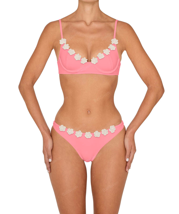 BSWS-T147 Underwire Top With Flower Crochet