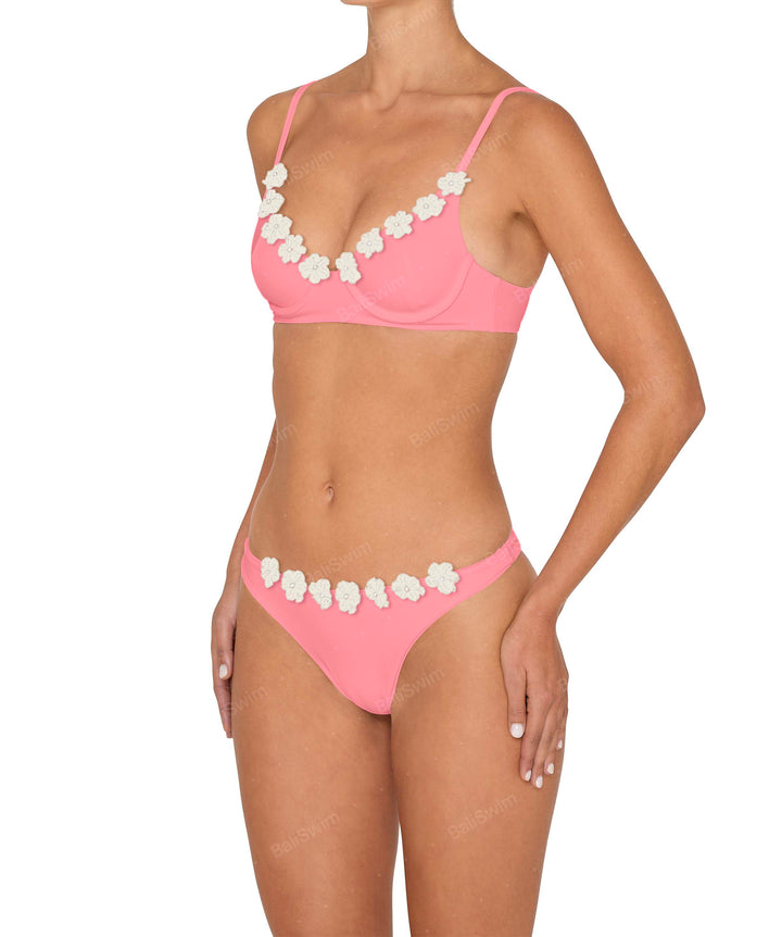 BSWS-T147 Underwire Top With Flower Crochet