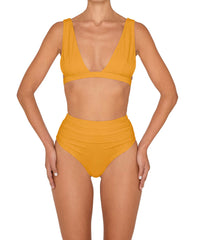 BSWS-B150 Side Shirred High Waisted Bikini Bottom