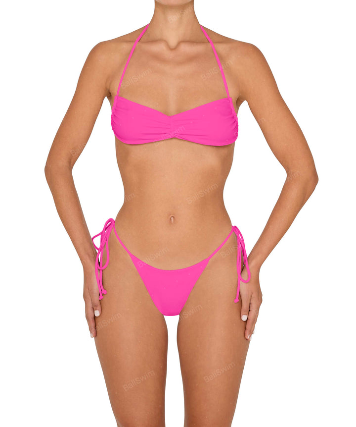 BSWS-T151 Side Tunnel Shirred Bandeau Tie Top