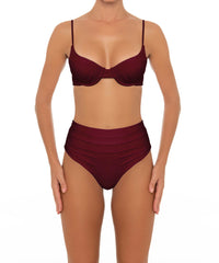 BSWS-B164 Side Shirred Highwaisted Bikini Bottom
