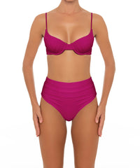 BSWS-B164 Side Shirred Highwaisted Bikini Bottom