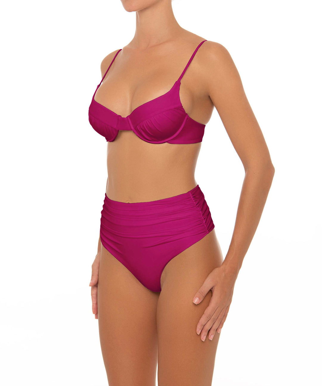 BSWS-T164 Underwire Shirred Cup Bikini Top