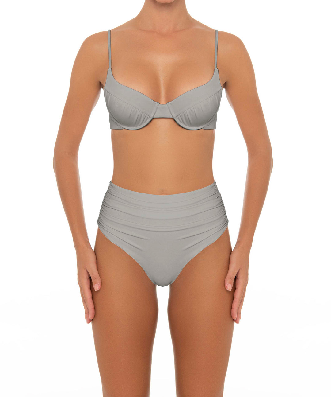 BSWS-B164 Side Shirred Highwaisted Bikini Bottom