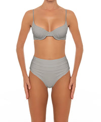 BSWS-B164 Side Shirred Highwaisted Bikini Bottom