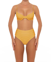 BSWS-B164 Side Shirred Highwaisted Bikini Bottom