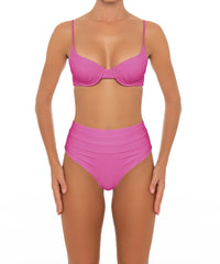 BSWS-B164 Side Shirred Highwaisted Bikini Bottom
