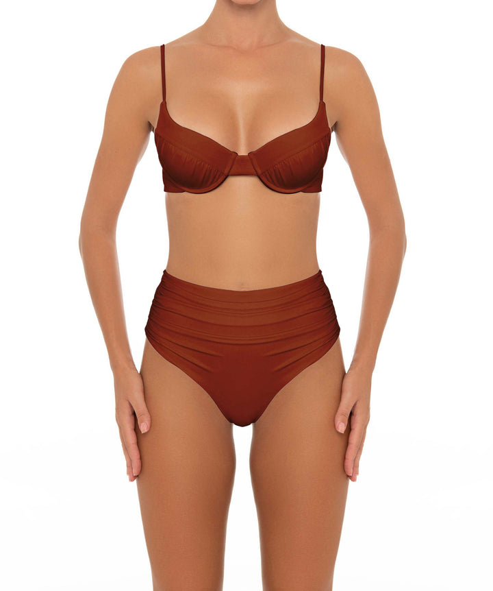 BSWS-B164 Side Shirred Highwaisted Bikini Bottom