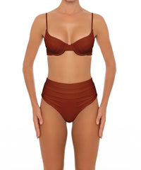 BSWS-B164 Side Shirred Highwaisted Bikini Bottom