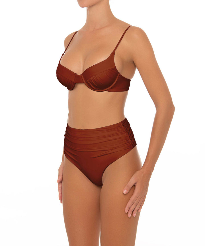 BSWS-T164 Underwire Shirred Cup Bikini Top