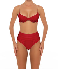BSWS-B164 Side Shirred Highwaisted Bikini Bottom