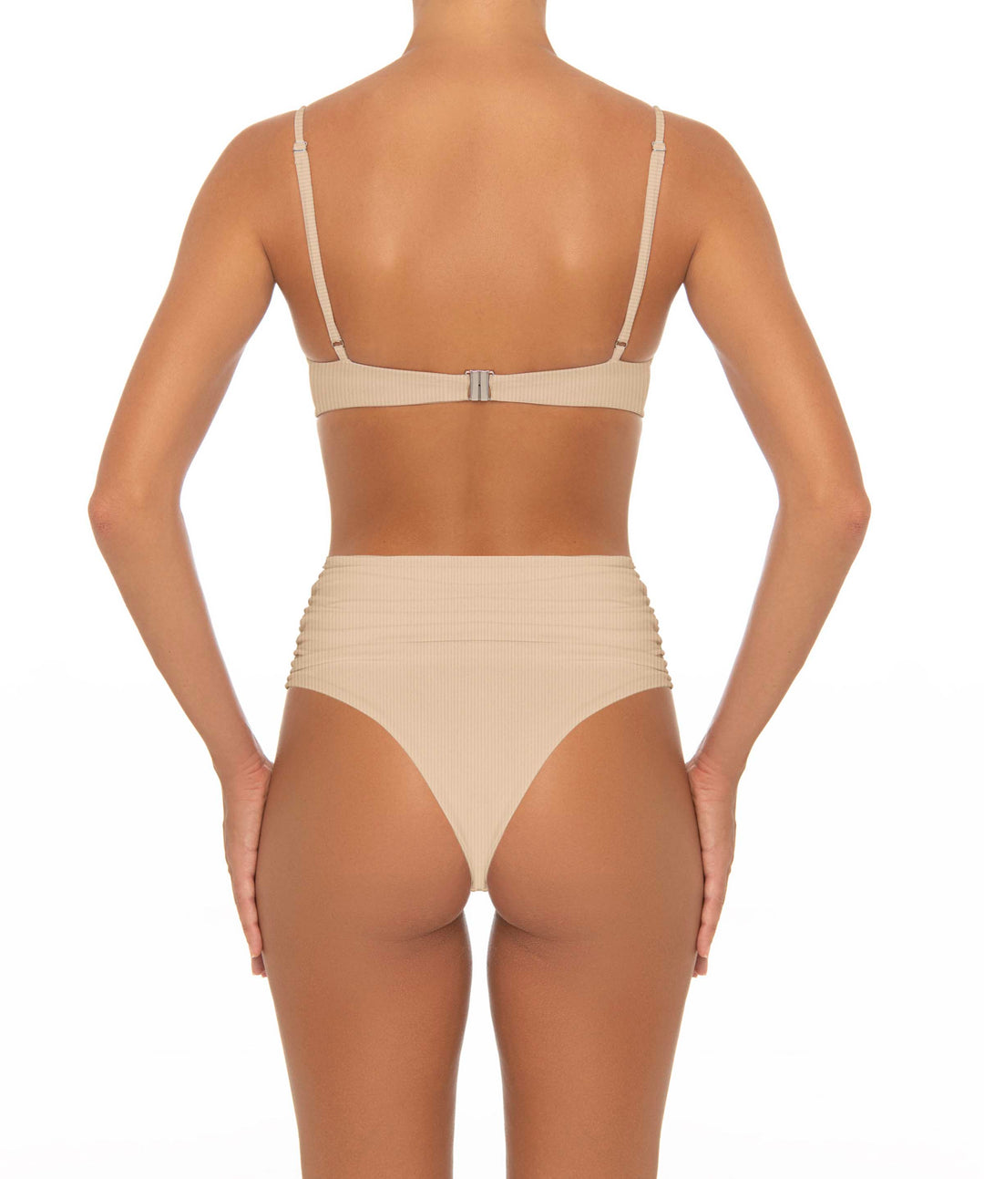 BSWS-B164 Side Shirred Highwaisted Bikini Bottom