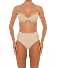 BSWS-B164 Side Shirred Highwaisted Bikini Bottom