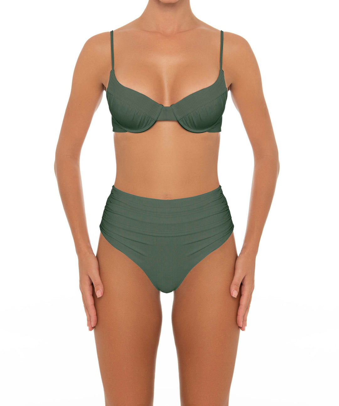 BSWS-B164 Side Shirred Highwaisted Bikini Bottom