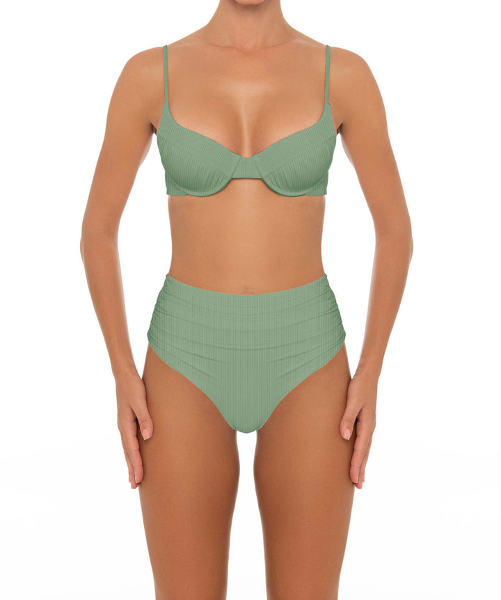 BSWS-T164 Underwire Shirred Cup Bikini Top