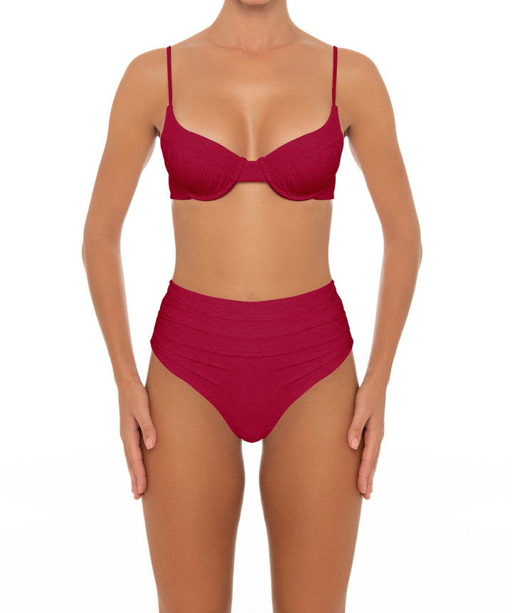 BSWS-T164 Underwire Shirred Cup Bikini Top