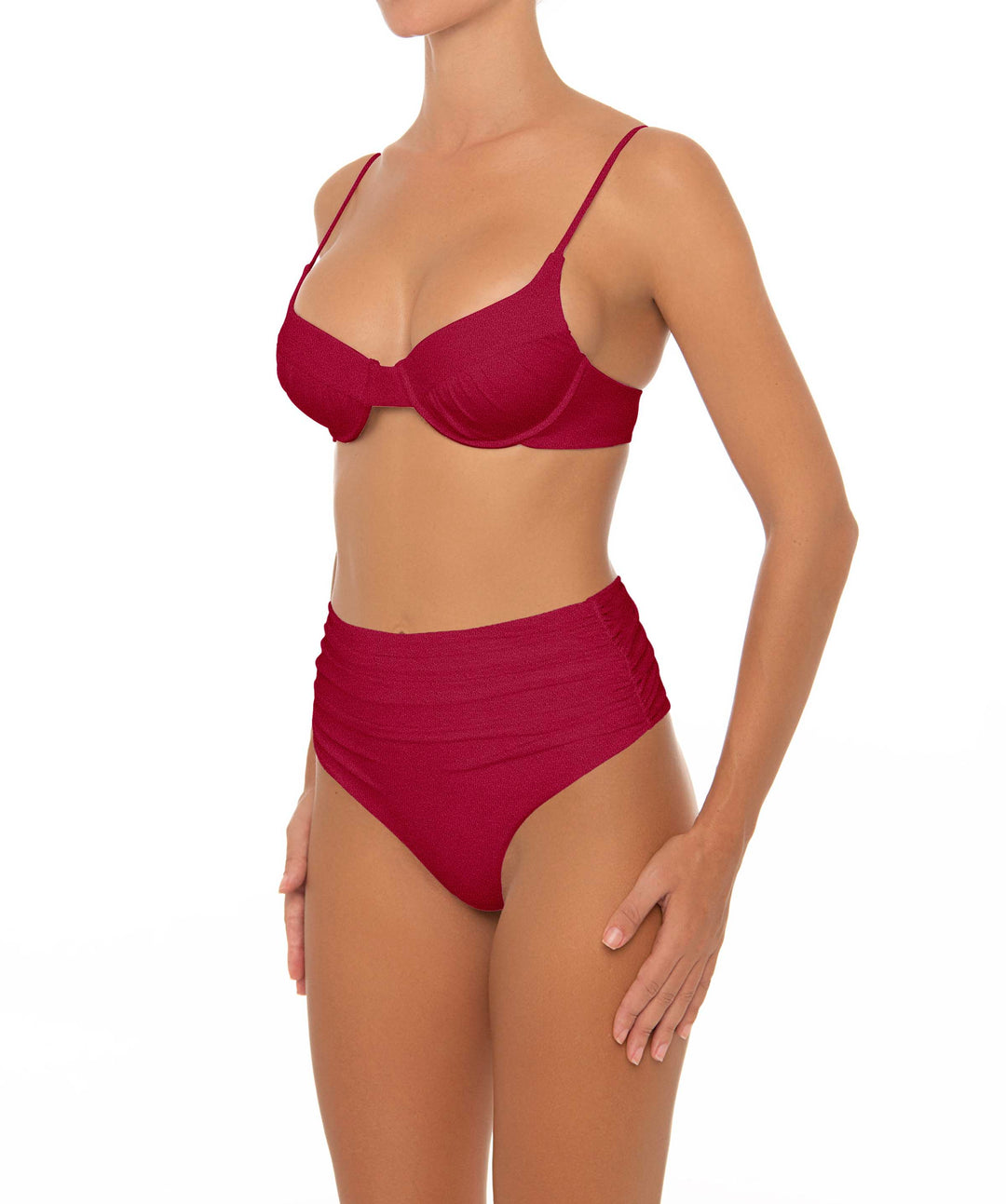 BSWS-T164 Underwire Shirred Cup Bikini Top