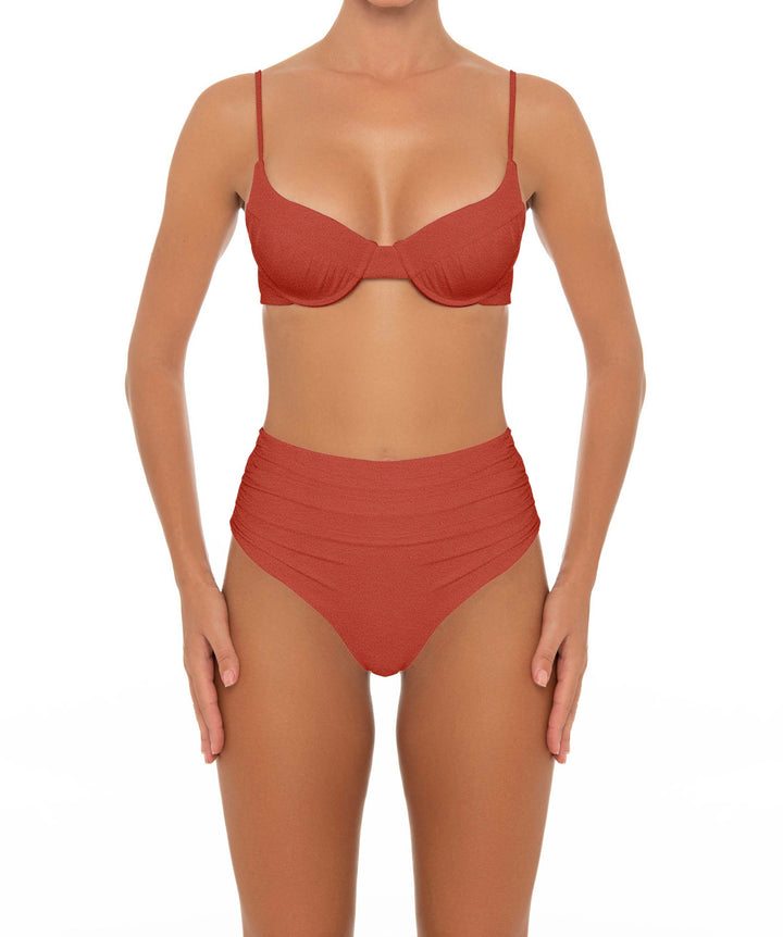 BSWS-T164 Underwire Shirred Cup Bikini Top