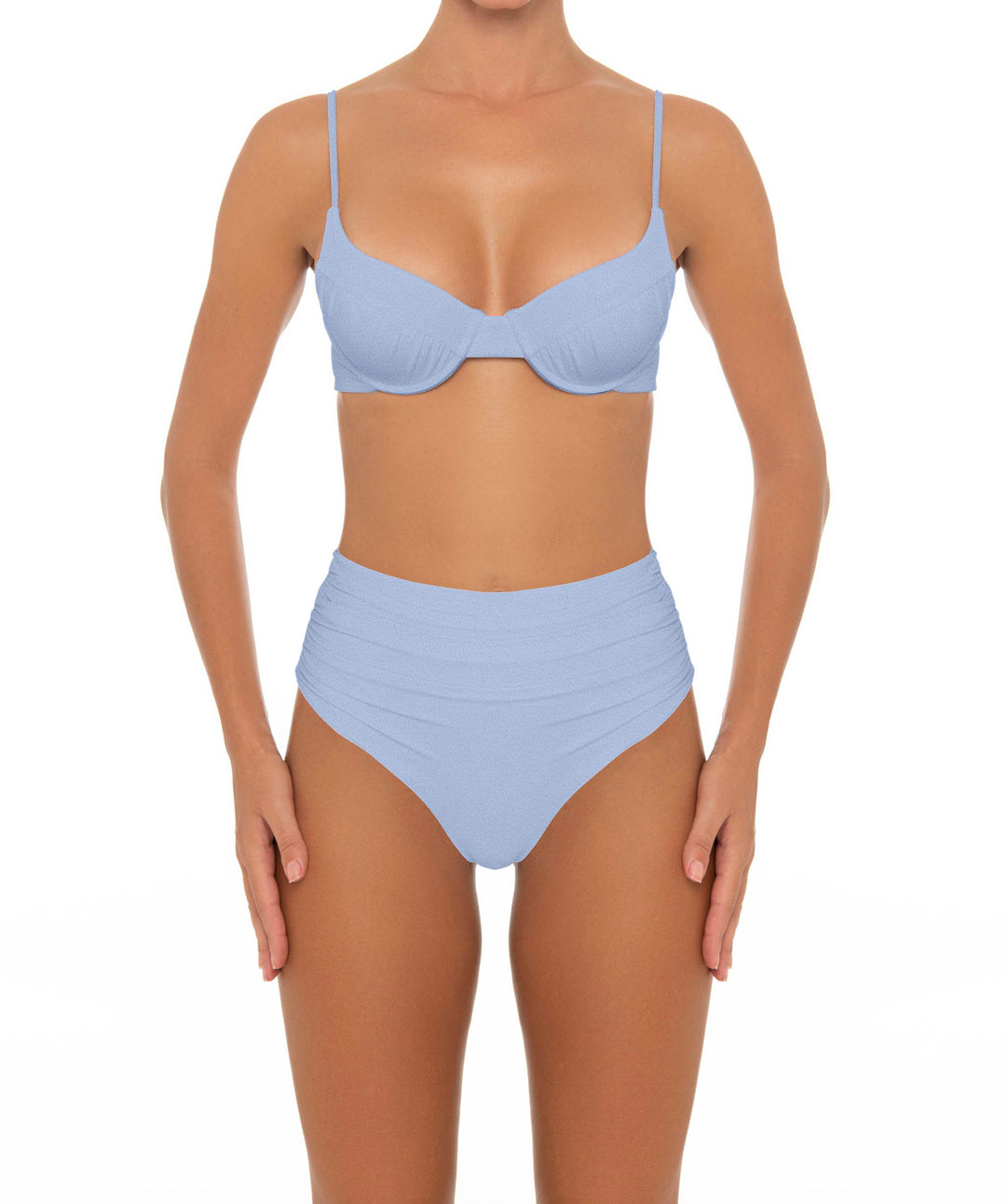 BSWS-T164 Underwire Shirred Cup Bikini Top