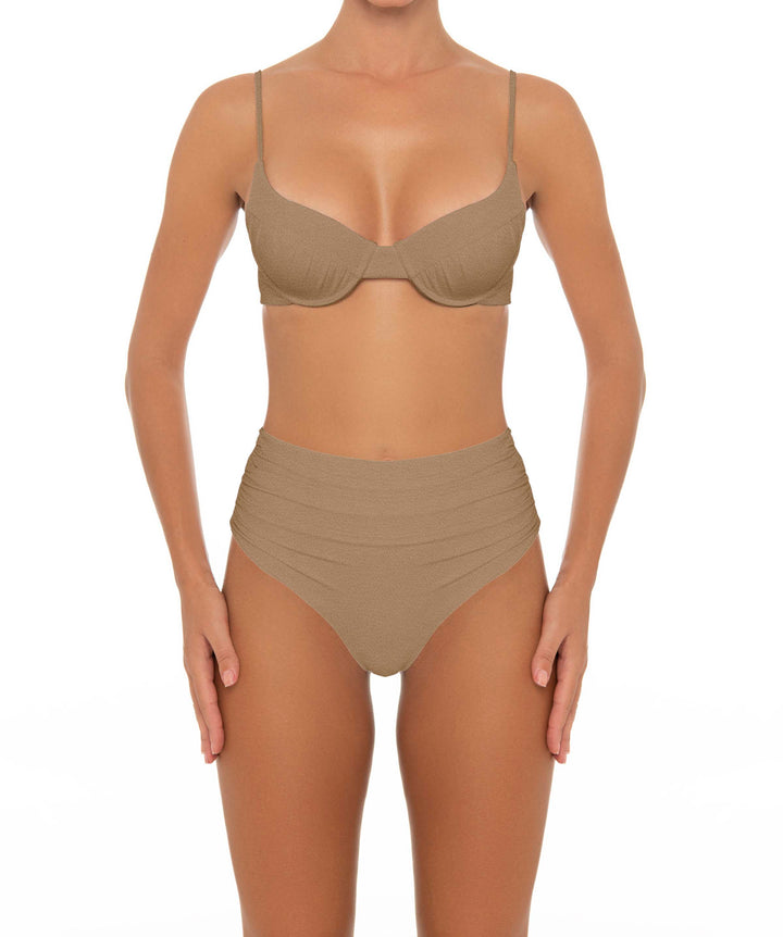 BSWS-T164 Underwire Shirred Cup Bikini Top