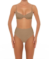 BSWS-B164 Side Shirred Highwaisted Bikini Bottom