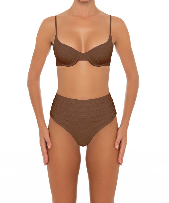 BSWS-T164 Underwire Shirred Cup Bikini Top
