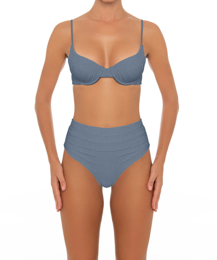 BSWS-B164 Side Shirred Highwaisted Bikini Bottom