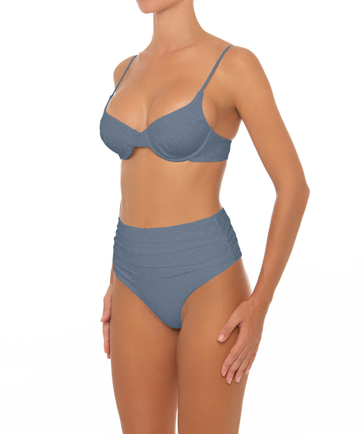 BSWS-B164 Side Shirred Highwaisted Bikini Bottom
