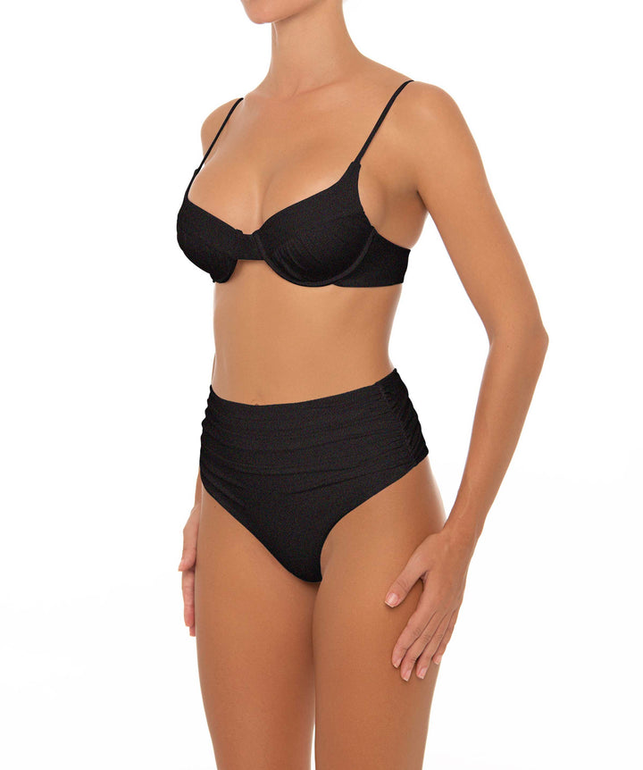 BSWS-B164 Side Shirred Highwaisted Bikini Bottom