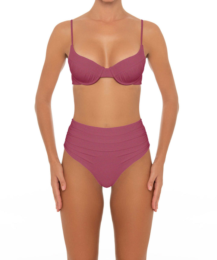 BSWS-B164 Side Shirred Highwaisted Bikini Bottom